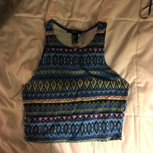 Aztec print crop top